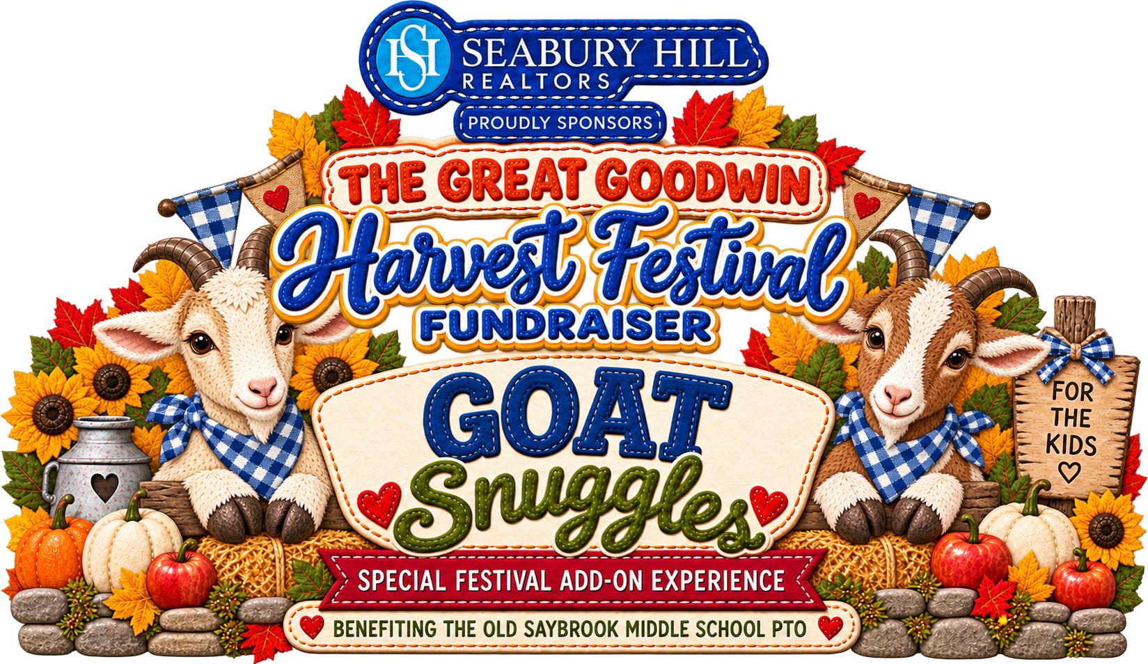 Goat Snuggles, a special festival add-on experience benefiting the Old Saybrook Middle School PTO